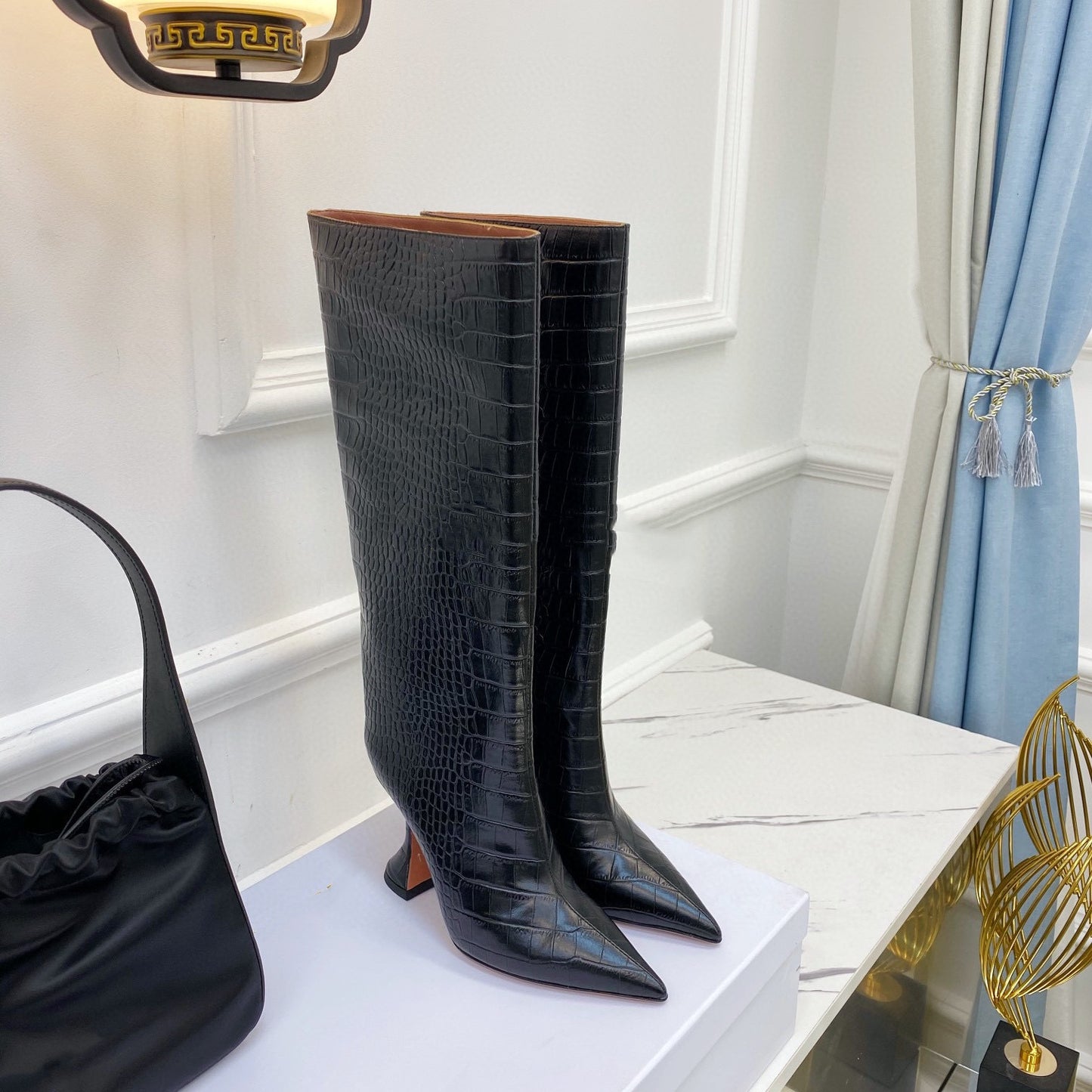 Autumn Winter Print High Heel Fashion Boots