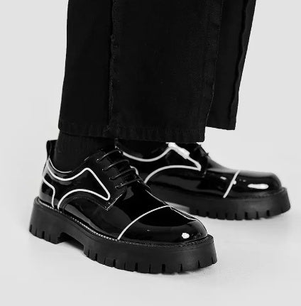 Men's Korean Trendy White High-Top Casual Sneakers