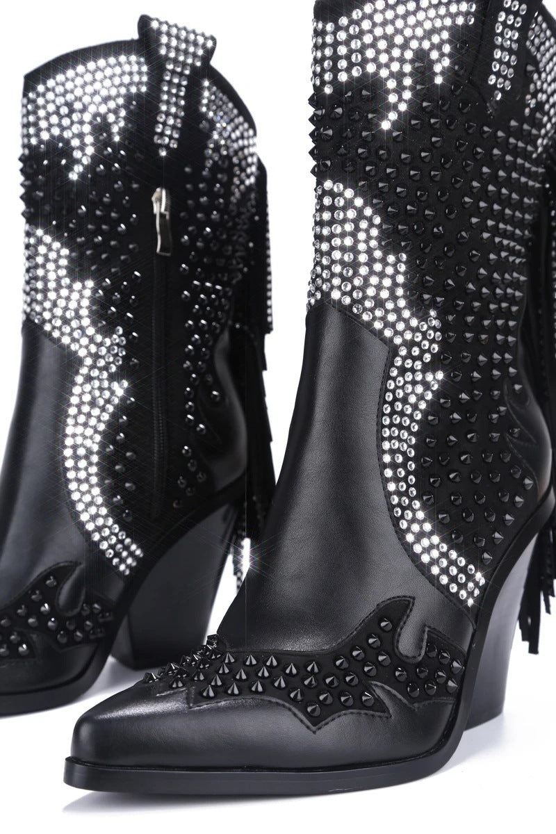 Over-the-knee Fringed Wedge Heel Sexy Fashion Boots