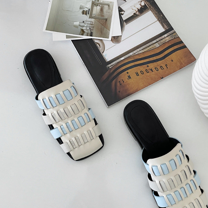 Summer Outer Head Hollow Flat Bottom Casual Sandals