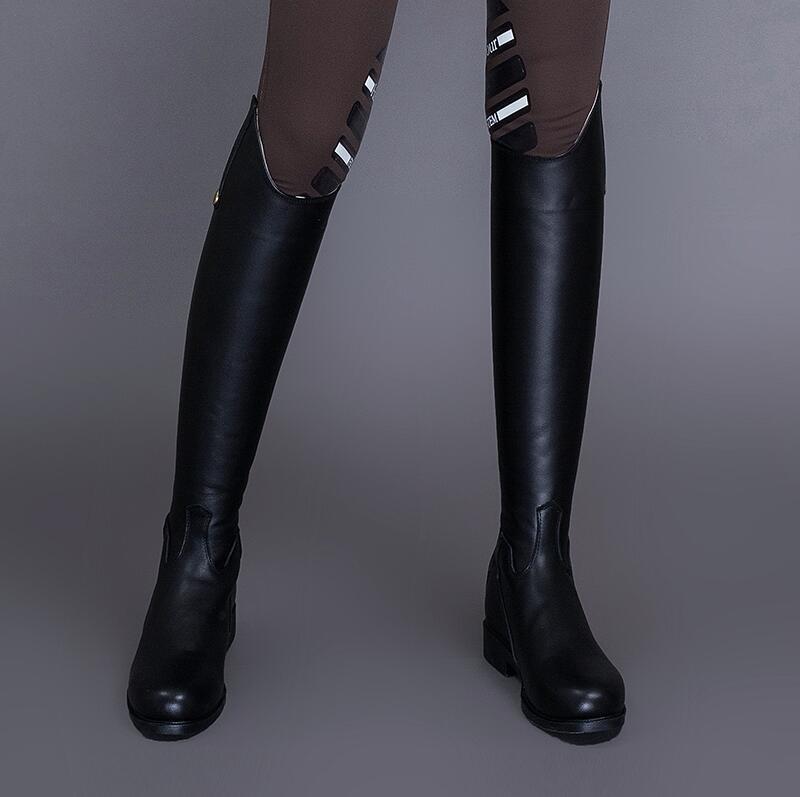 High Tube Alpaca Leather Equestrian Knight Boots