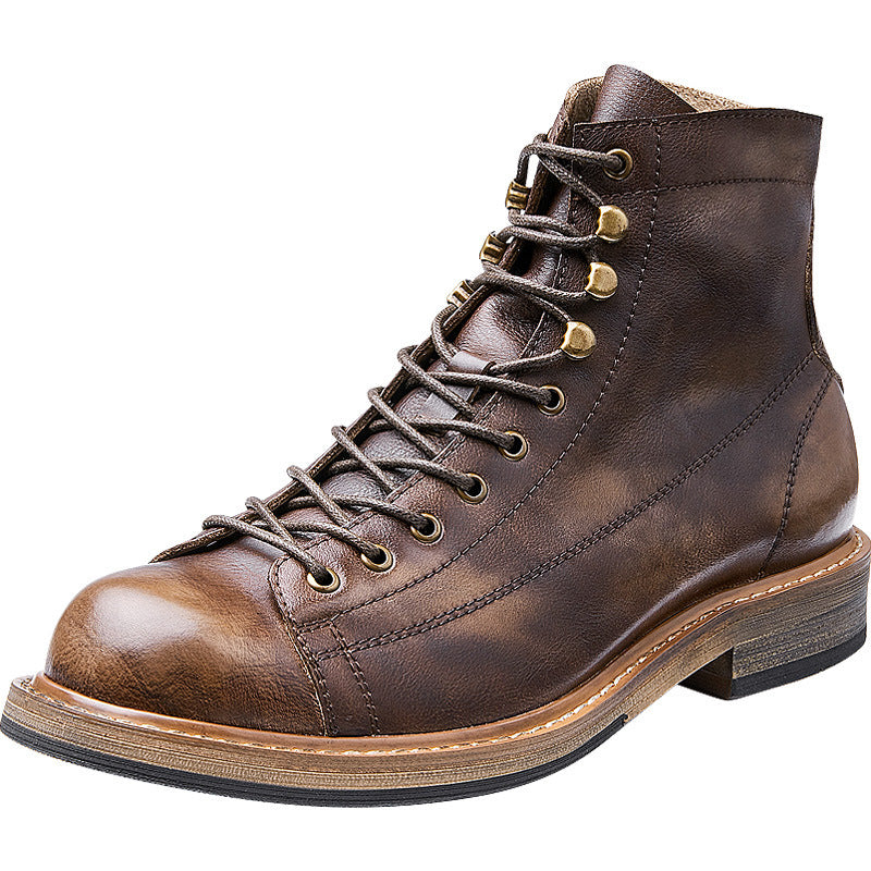Men's Summer Vintage High Top Leather Martin Boots