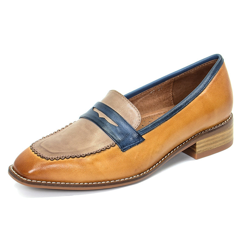Retro English Style Small Leather Shoes, Flat Heel