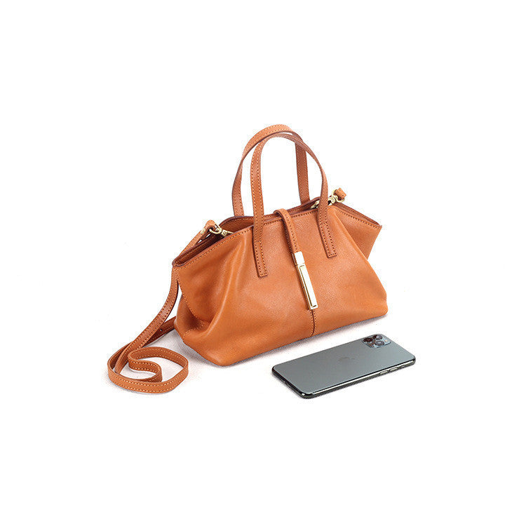 Women's Skeleton-Skin Dumpling Leather Messenger Bag