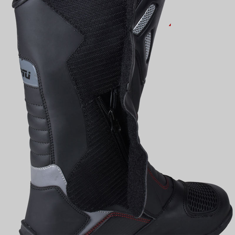 Men's Waterproof Leather Motorcycling Boots - Durable Grip