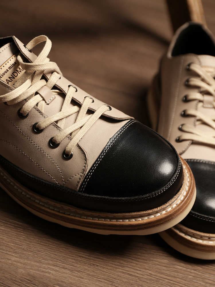 Vintage Handmade Leather Platform Board Shoes
