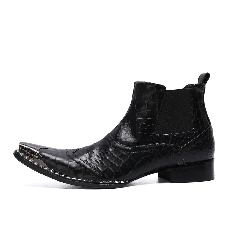 Men's British Leather Chelsea Boots - Pointed Toe