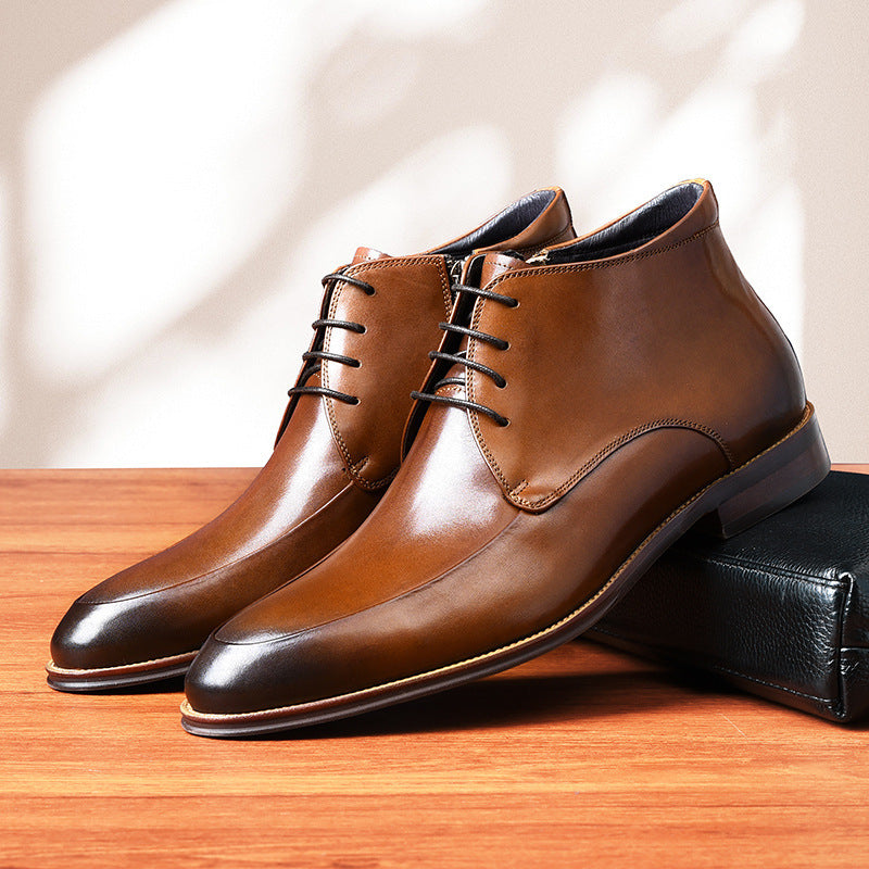 Men’s Genuine Leather High Top Business Shoes