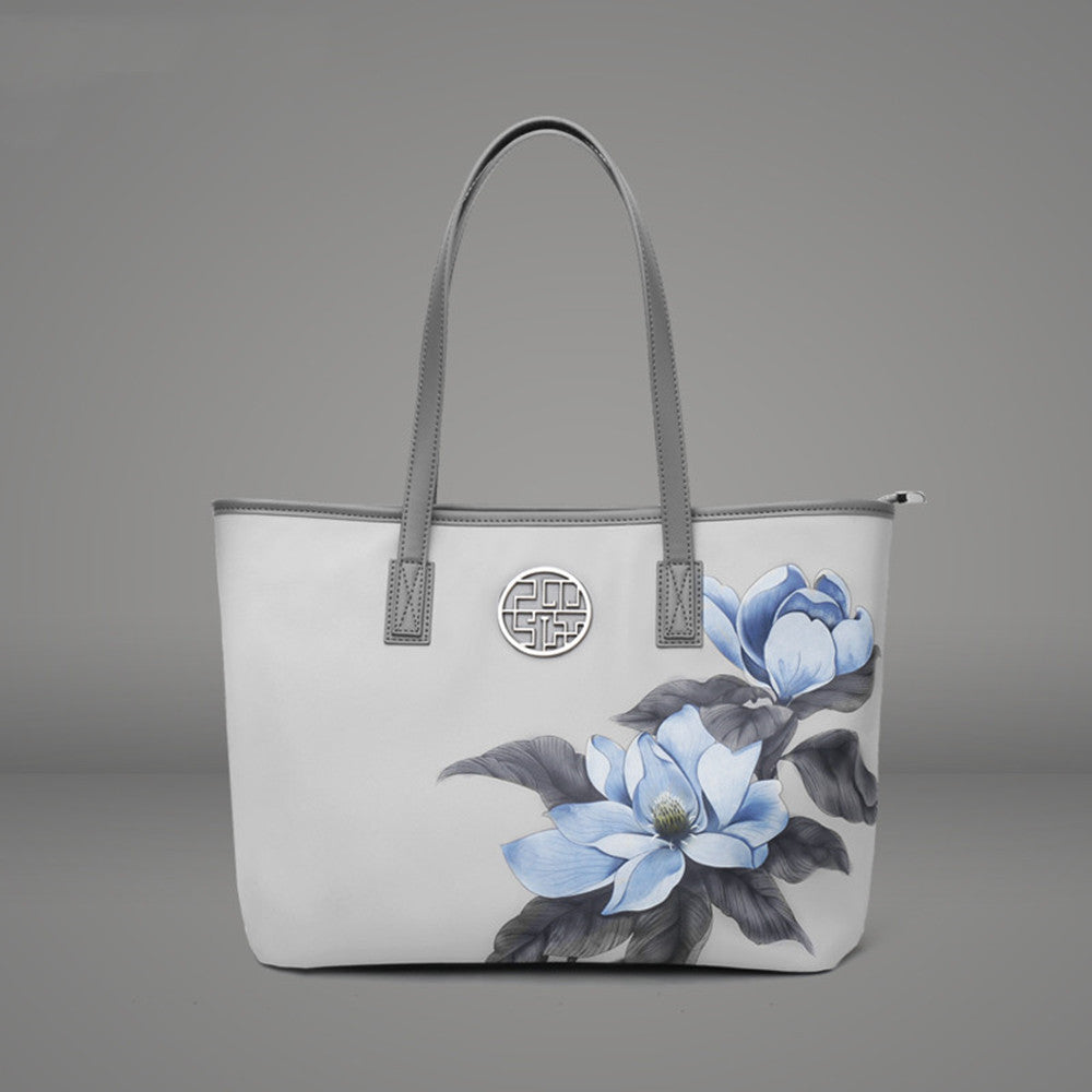 Premium Practical PU Leather Ladies Handbag - Grey