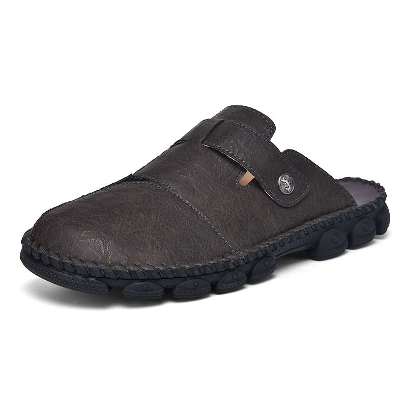 Summer Outdoor Men's Half Slippers Casual Lazybones' Shoes Fashion Handmade Stitching