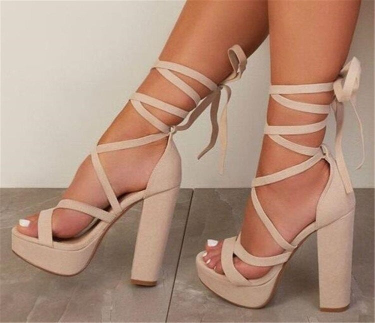 Waterproof Platform Stiletto Heel Strap Sandals