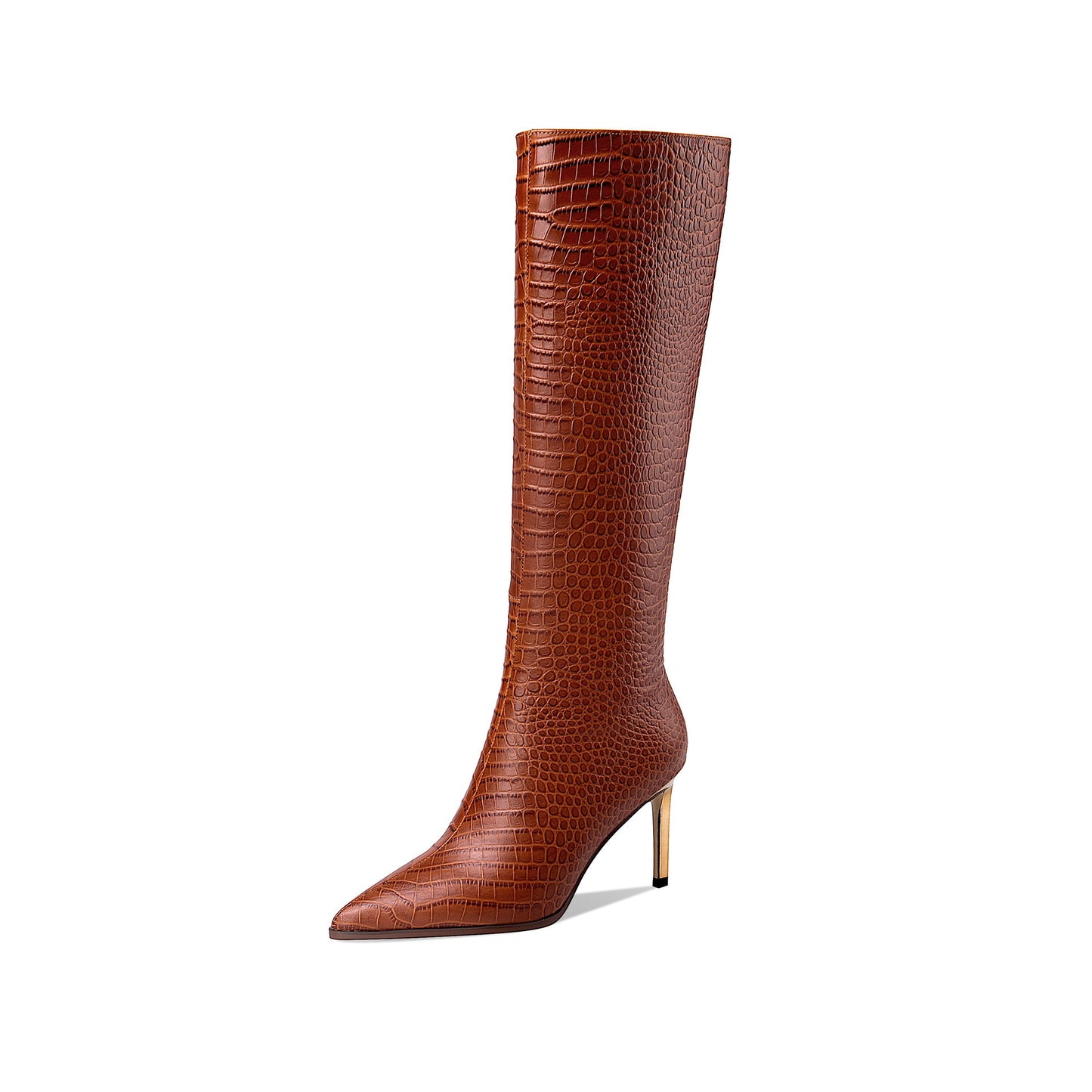 Women's Leather Pointed Toe Stiletto High Boots