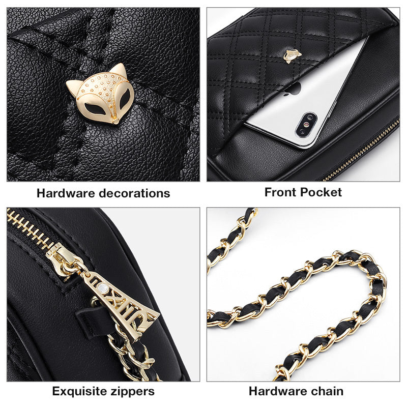 Women's Fashion Cow Split Leather Chain Shoulder Bag
