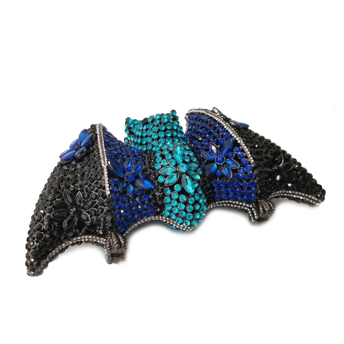Luxury Rhinestone Bat Clutch Bag with Chain, 18cm