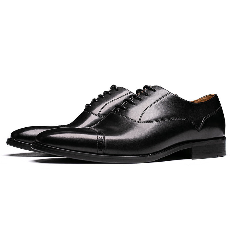 Handmade Men's Breathable Top Layer Cowhide Oxford Shoes