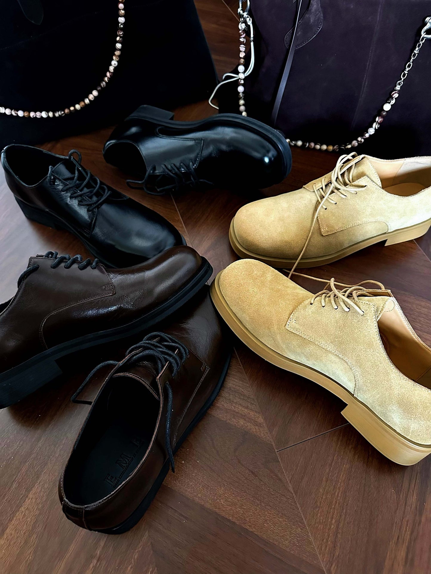 Retro Casual Big Head Derby Synthetic Leather Shoes