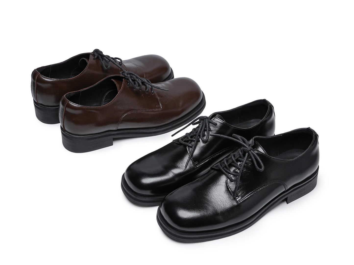 Retro Casual Big Head Derby Synthetic Leather Shoes