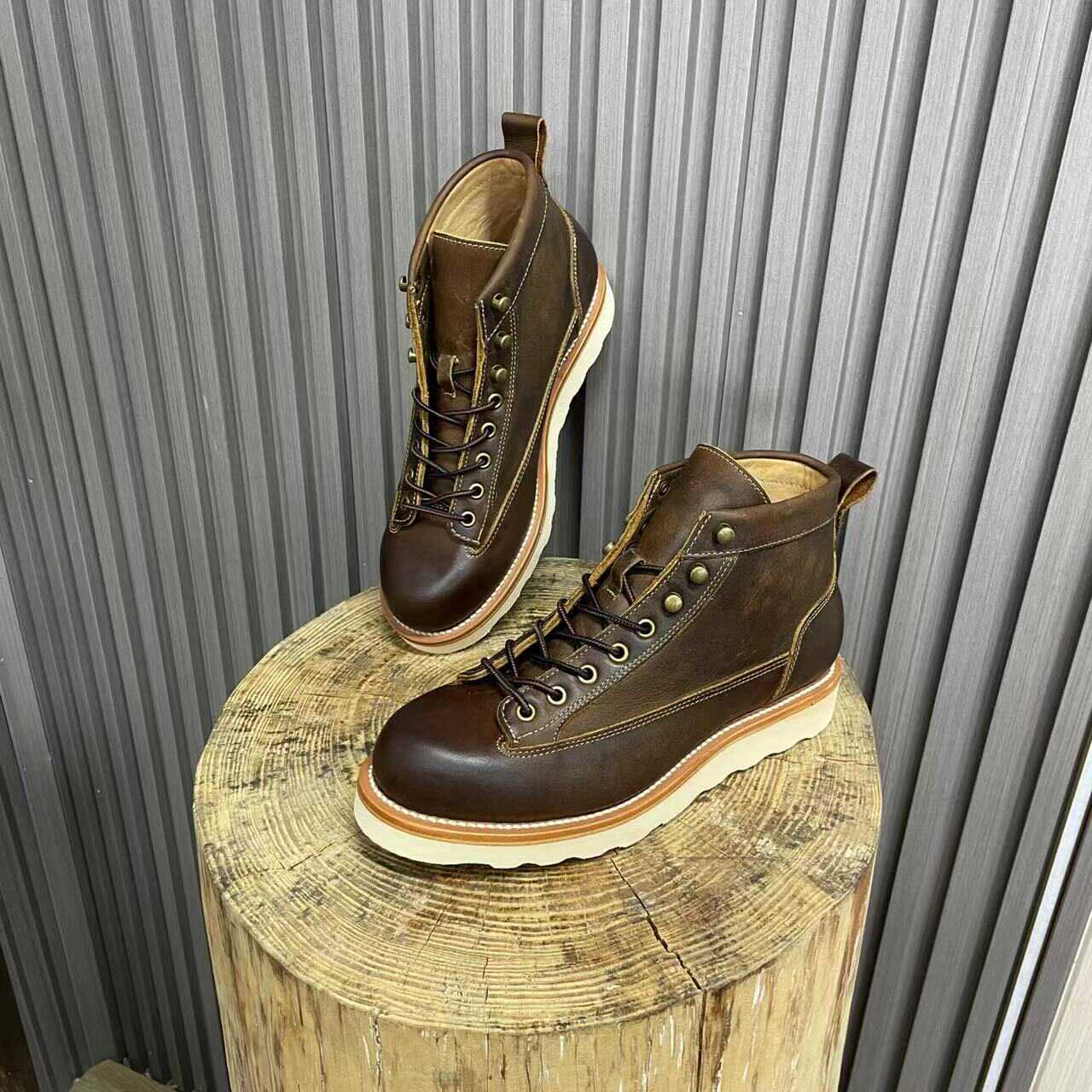Retro Men's High-Top Motorcycle Boots | Goodyear Welt