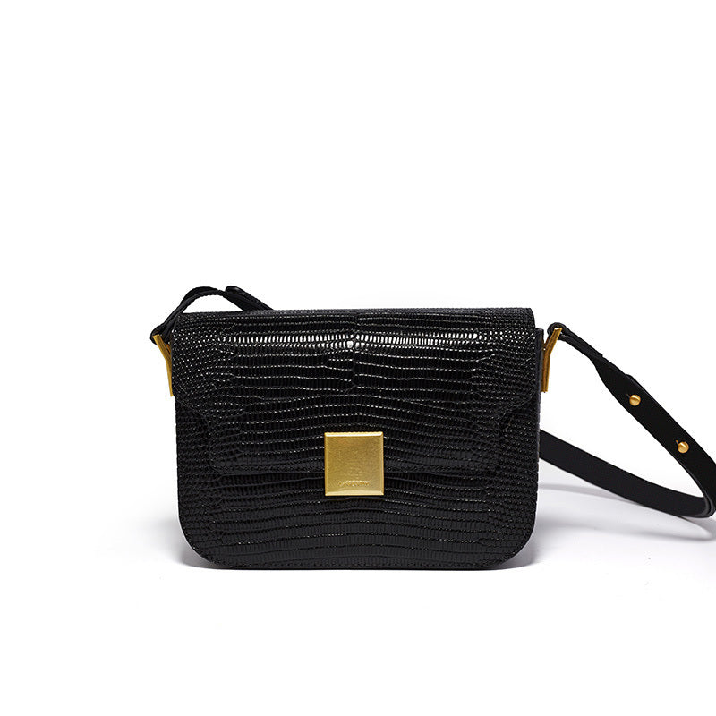 Vintage Lizard Pattern Leather Small Knight Bag