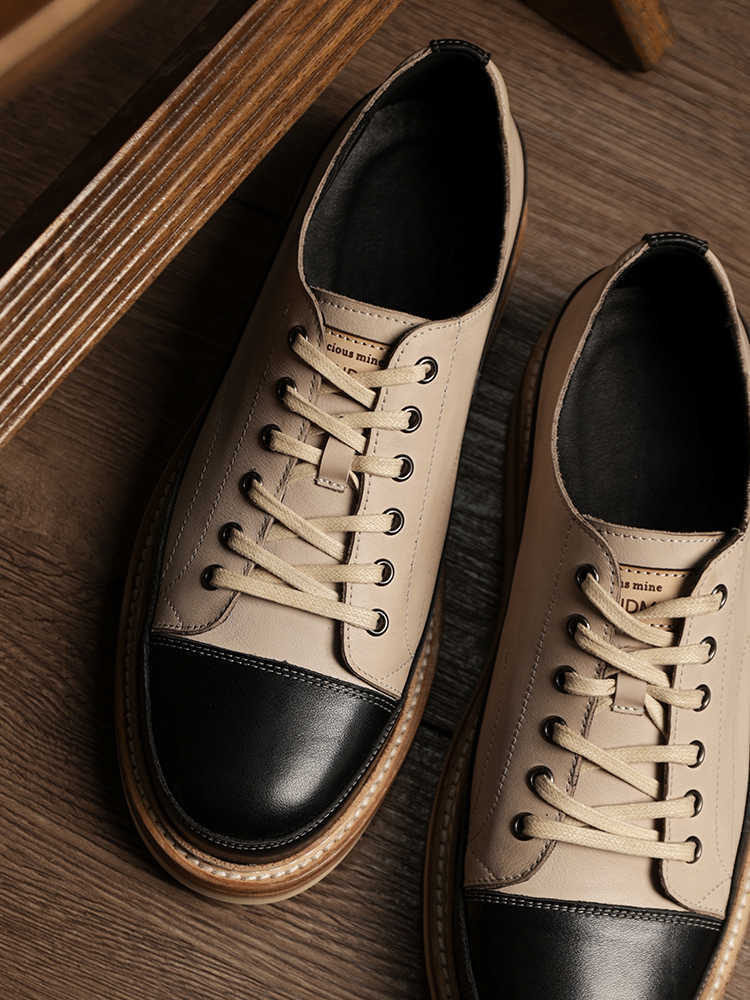 Vintage Handmade Leather Platform Board Shoes