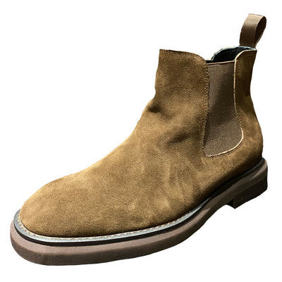 Vintage Men's Chelsea Boots Frosted Leather Black