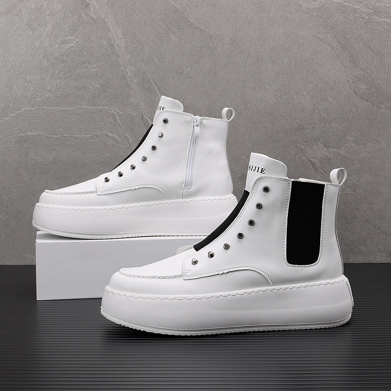 Men’s Korean High Top Casual Shoes Thick Sole Fall