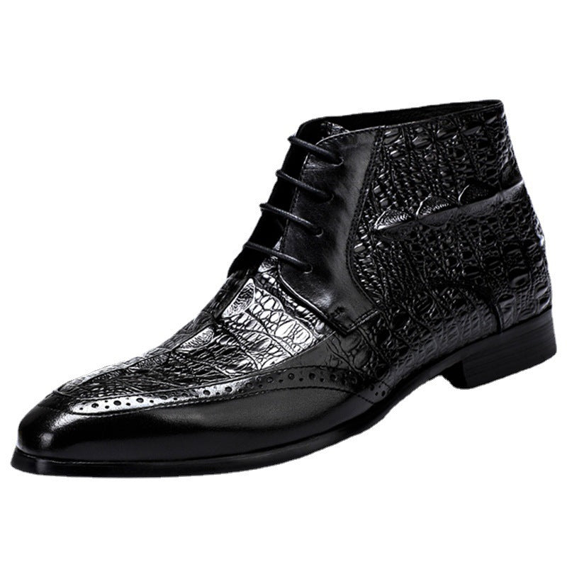 Men's Retro Cowhide Casual Martin Boots, Rubber Sole