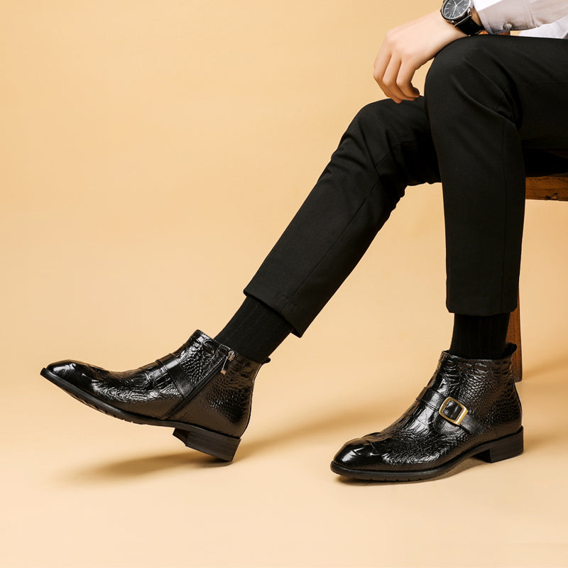 Men’s High-Top British Style Formal Leather Boots