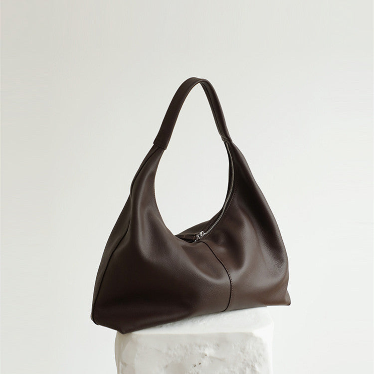 Special-interest Design Soft Cowhide Lazy Large Capacity Shoulder Casual Big Bag