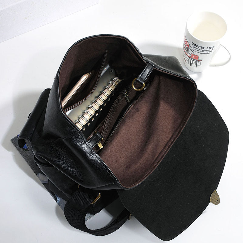 Men's Vintage Leather Waist Bag - Coffee & Black