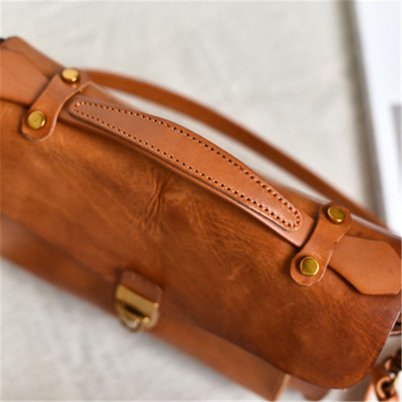 Vintage Handmade Top Layer Cowhide Messenger Bag