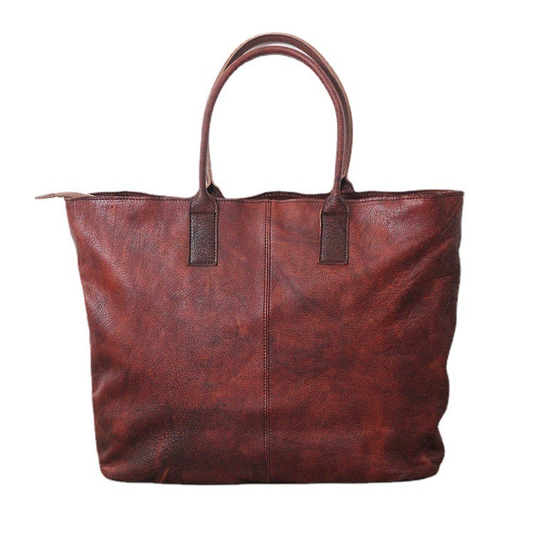 Women’s Large Cowhide Shoulder Bag - Brown