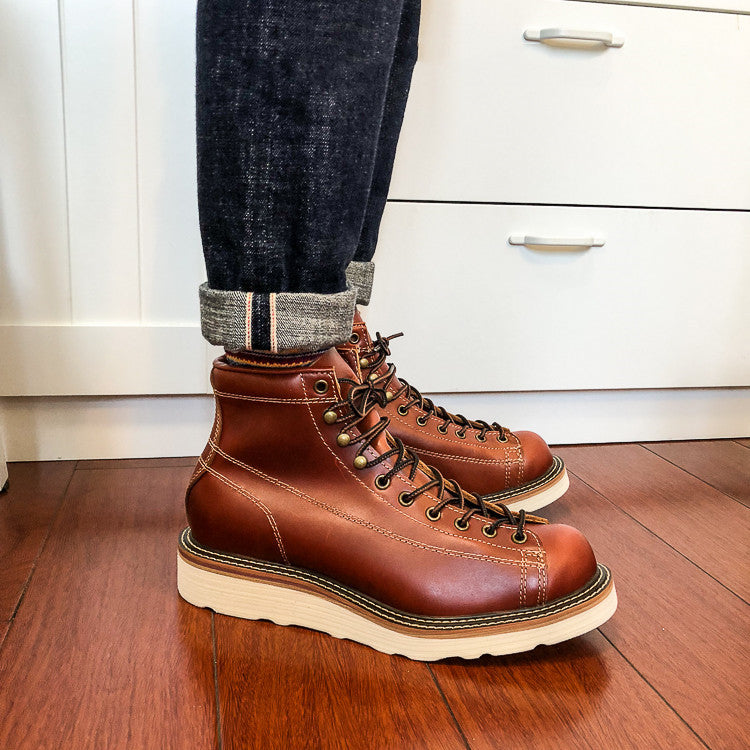 Retro Handmade Cowhide Tooling Couple Short Boots