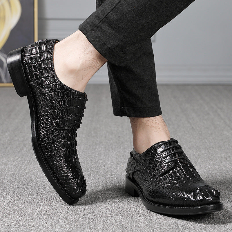 Handmade Crocodile Leather Men's Formal Business Shoes
