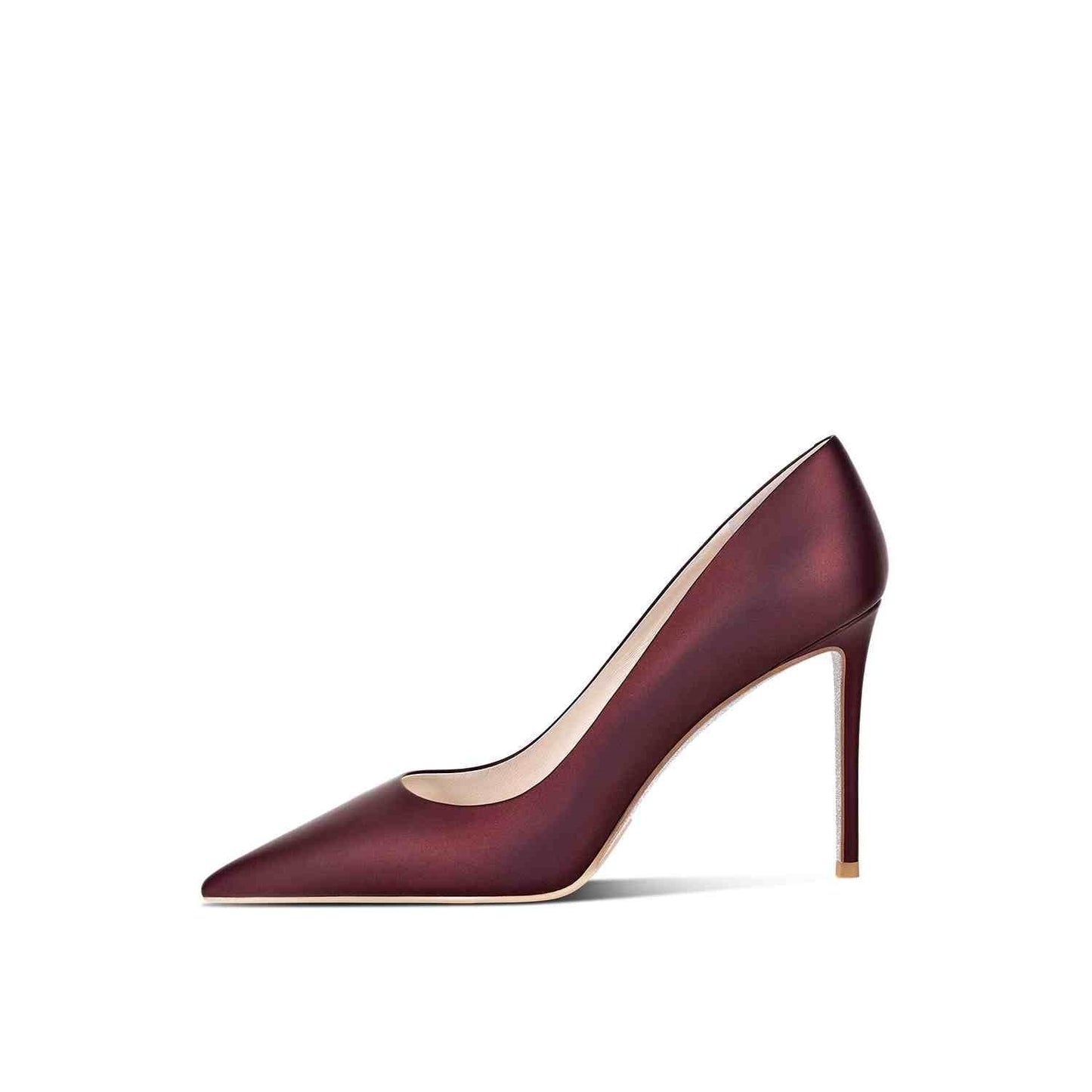 Pointed Leather Stiletto Pumps - Multiple Heel Heights