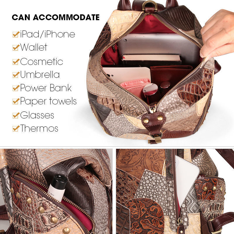 Retro Women's Large-Capacity Leather Backpack