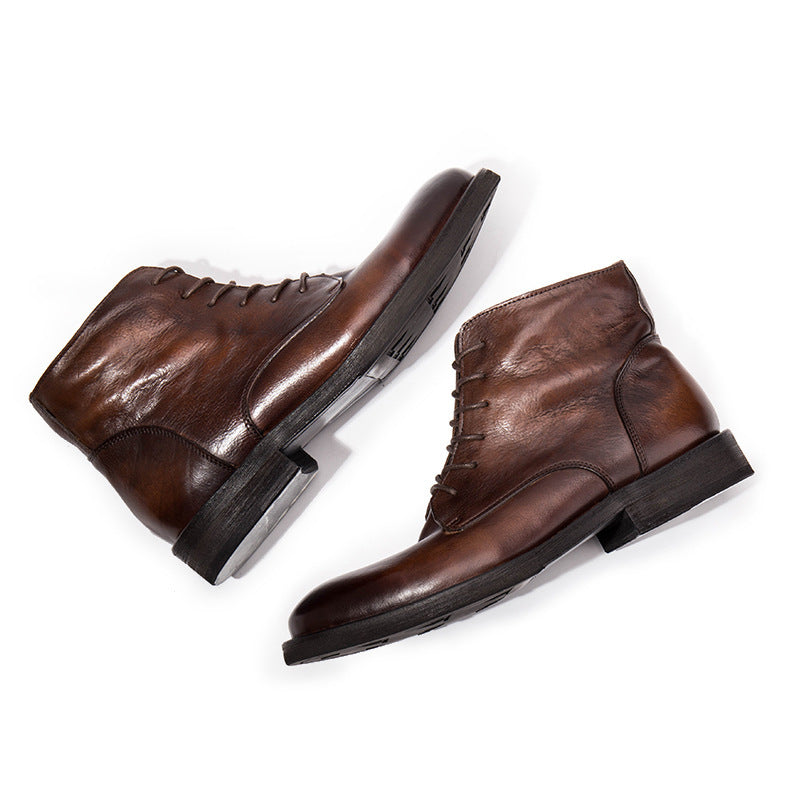 Trendy Workwear Boots | Genuine Cowhide, Black & Brown