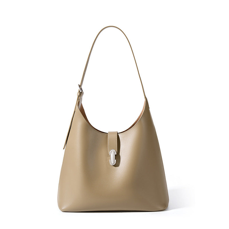 Large Cowhide Leather Tote Bag, Retro Style