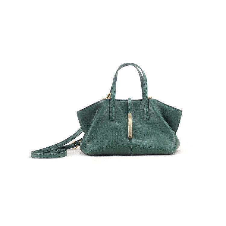 Women's Skeleton-Skin Dumpling Leather Messenger Bag