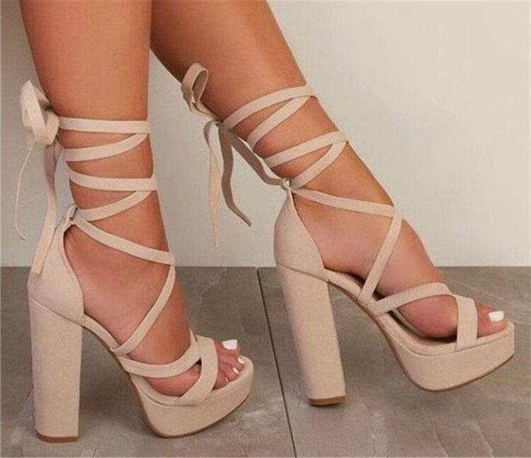 Waterproof Platform Stiletto Heel Strap Sandals