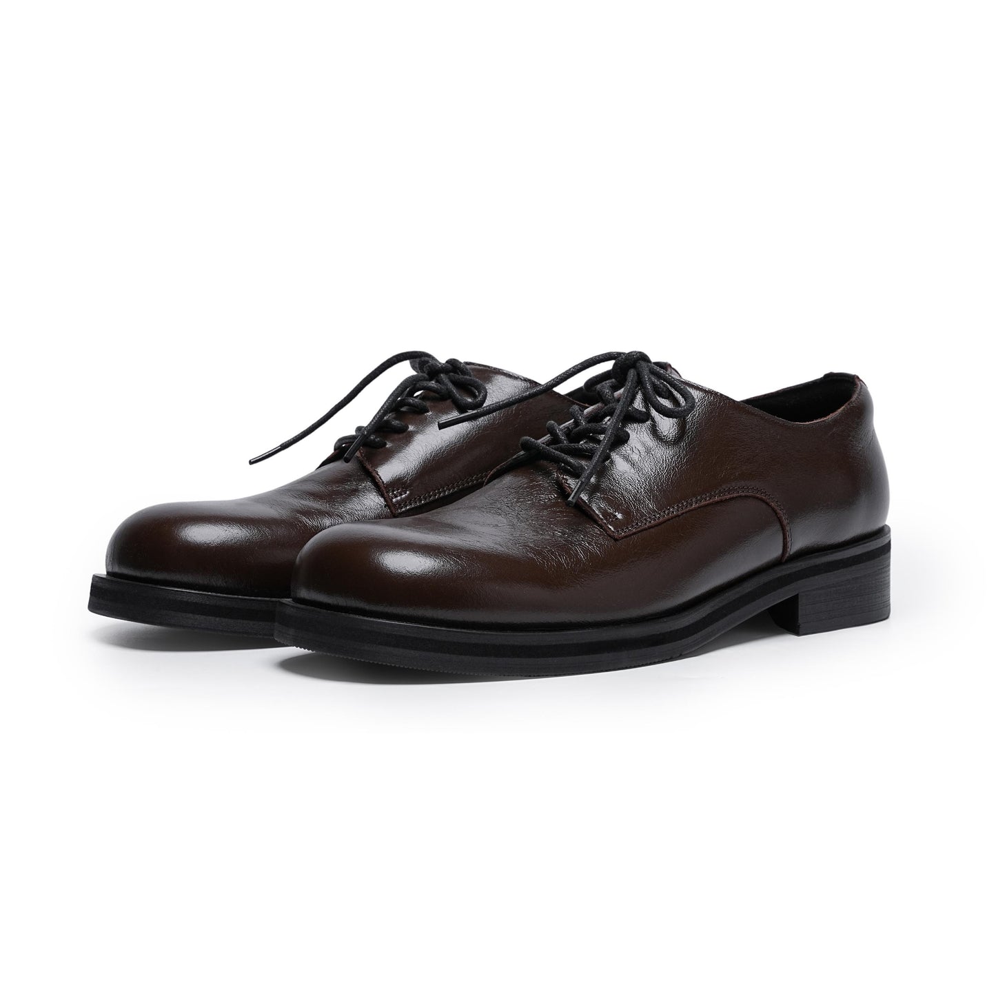 Retro Casual Big Head Derby Synthetic Leather Shoes