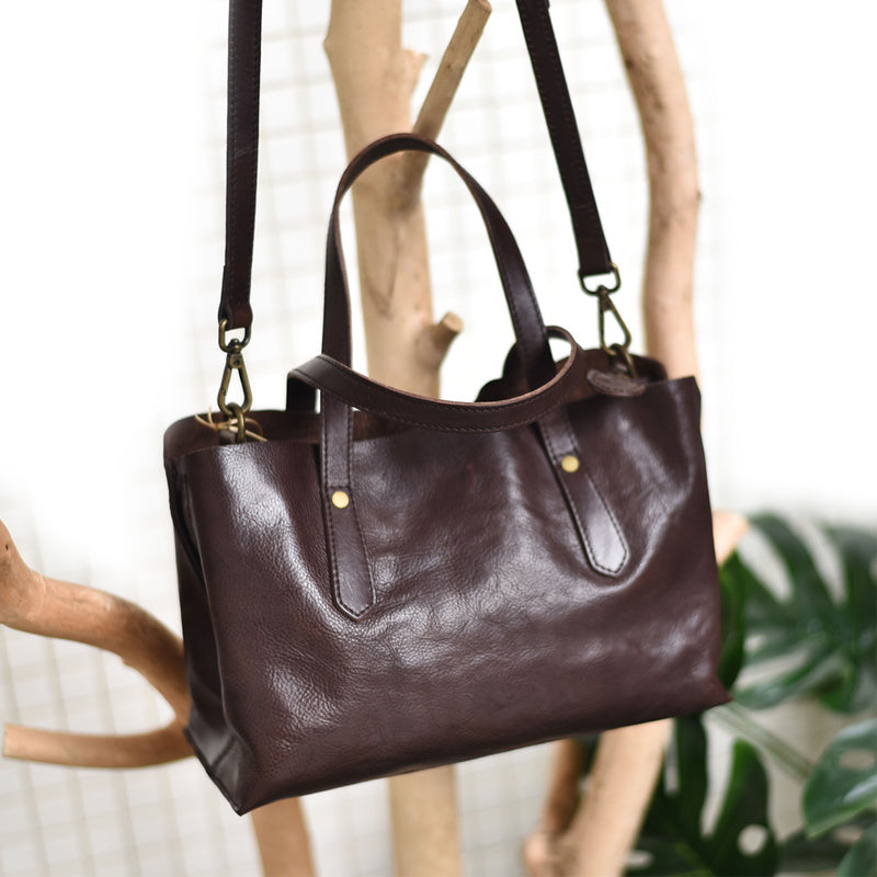 Women's Minimalist Handmade Cowhide Leather Shoulder Bag