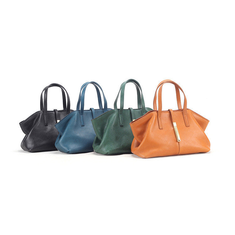 Women's Skeleton-Skin Dumpling Leather Messenger Bag