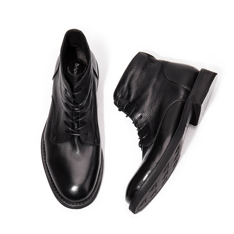Trendy Workwear Boots | Genuine Cowhide, Black & Brown