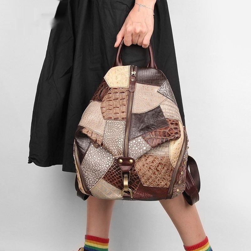 Retro Women's Large-Capacity Leather Backpack