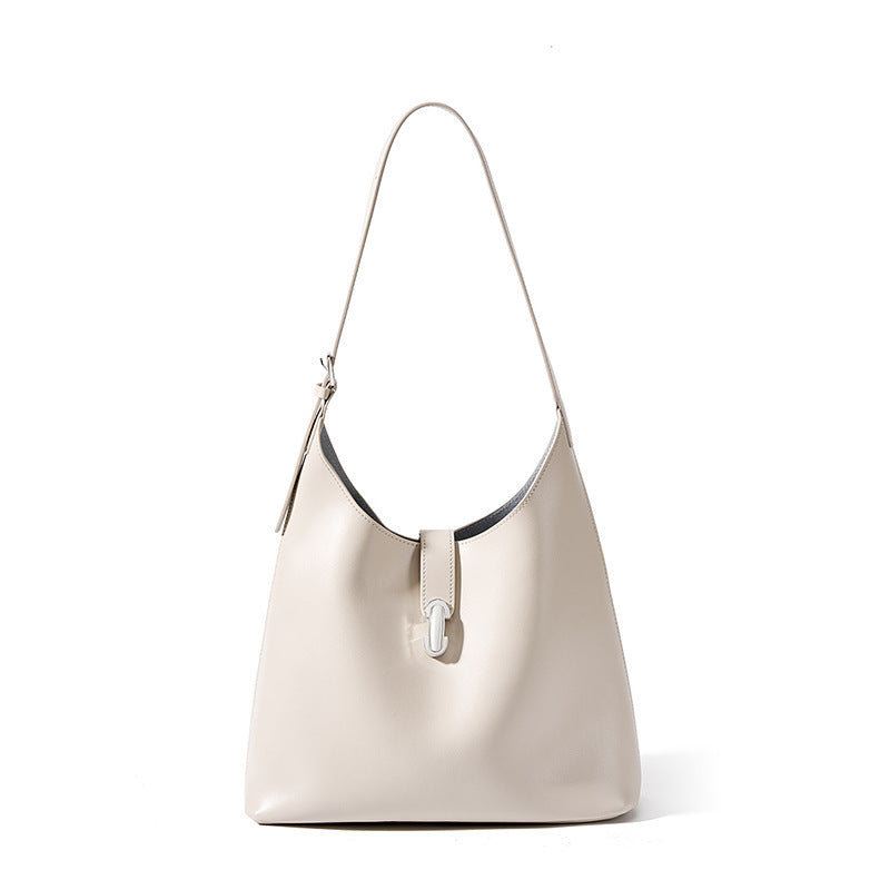 Large Cowhide Leather Tote Bag, Retro Style