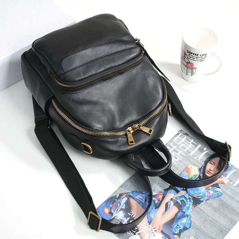 Retro Soft Two-Layer Cowhide Leather Backpack