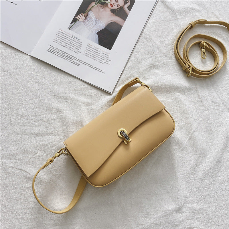 Women's Genuine Leather Diamond Lock Shoulder Bag