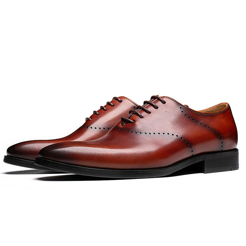 Men's Hand-Polished Cowhide Brogue Oxford Shoes