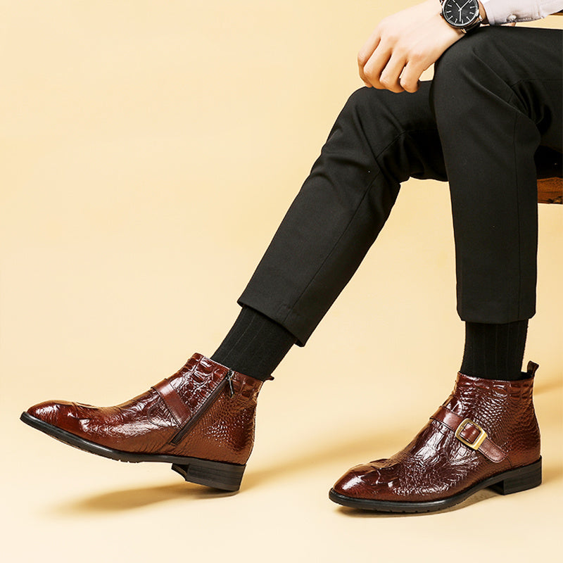 Men’s High-Top British Style Formal Leather Boots